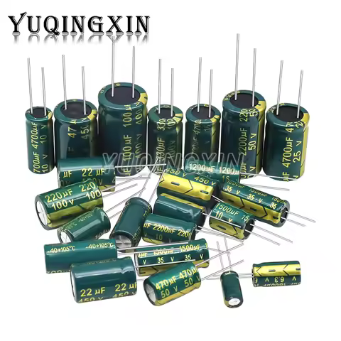10V 16V 25V 35V 50V 400V 450V High Frequency Low ESR Aluminum Capacitor 10UF 100UF 220UF 330UF 470UF