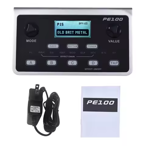 MOOER PE100 Portable Multi-effects Processor Guitar Effect Pedal 39 Effects 40 Drum Patterns 10 Metr