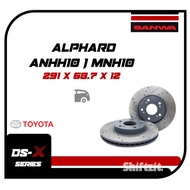 Sanwa drilled slotted Rear Brake Disc - Toyota Alphard  ANH10,MNH10