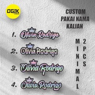 Custom crown name sticker,,,, custom name cutting sticker