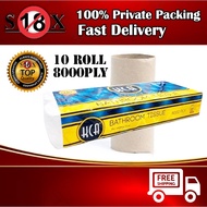 KCA Bathroom tissue roll 8000s x 3ply x 10 rolls Kca tissue toilet (Max order 10)