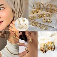 Viscose Pashmina Hijab Stud Earrings Vintage Round Hoop Earring/ Fashion Accessories Wanita Hijab Fa