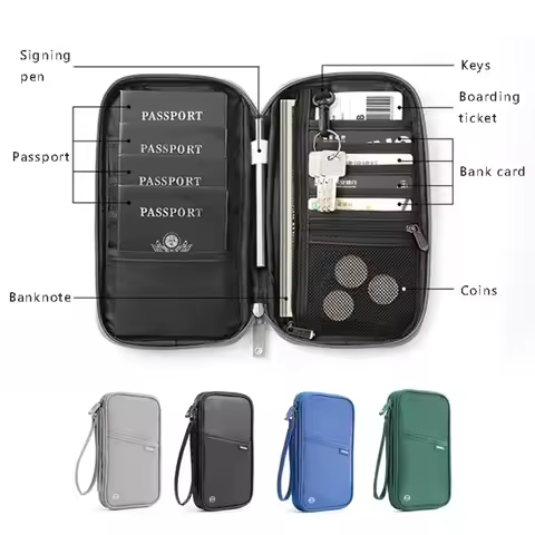 Organizer Travel Accessories Cover Document Bag Card Holder Travel Wallet for Family Passport Holder
