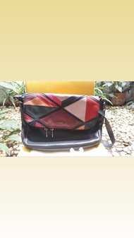 Preloved tas Fossil Preston Patchwork flap crossbody large original