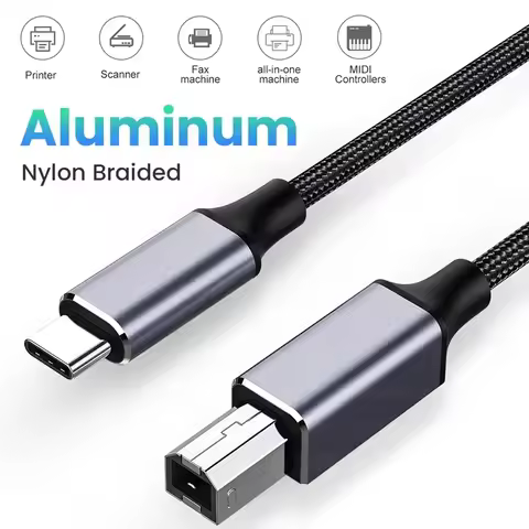 USB B to USB Type C Printer Cable USB B Male to Male Scanner Cord High Speed Printer Cord For HP Can
