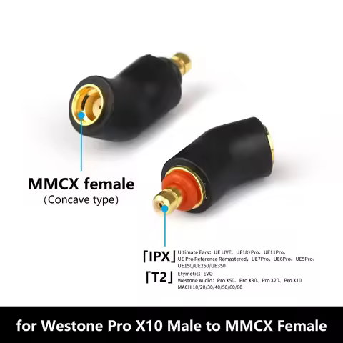 OKCSC BaX T2 IPX to MMCX Connector Earphone Cable Converter For Westone Pro X10-X50 MACH10- 80 IEMs 