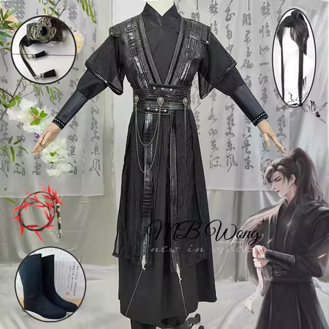 Mo Ran Cosplay Costume He Xuan Cosplay Ancient Costume Universal Black Outfit Chinese Hanfu Tian Gua