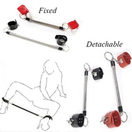 Open Legs Set Stainless Steel Spreader Bar With PU Leather Adjustable Bondage Cuffs For Ankles Wrists Restraints Kit BDSM