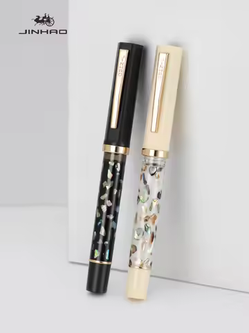 JINHAO 58 Wood / Scrimshaw Fountain Pen Colorful F EF Ink Pen High Quality Calligraphy Pen Stationer