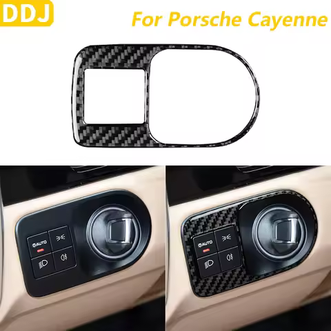 Soft Carbon Fiber Headlight Switch Control Panel Trim Cover For Porsche Cayenne 9Y0 9YA 9YB E3 2018-