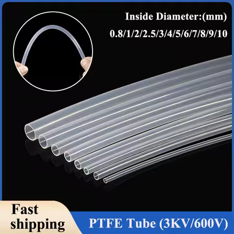 1/3/5/10M Transparent PTFE Tube For 3D Printer Parts Pipe ID 0.8 1 2 2.5 3 4 5 6 7 8 10mm F46 Insula