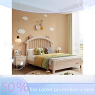 Kids Bed Kids Bed Frame Modern Solid Wood Bed Frame Single Bed Super Single Bed Cream Wind Bed