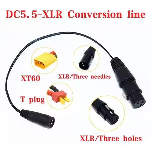 DC5.5*2.1mm-T Plug XT60 XLR connector, suitable for 12V 12.6V 12.8V 36V 42V 48V 54.6V 60V 72V 62.7V 