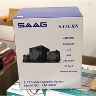 ลำโพงคอมพิวเตอร์, SAAG SATURN รุ่น EM-3085F ลำโพง 2.1 BLUETOOTH USB AUX