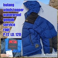 jaket gunung outdoor puffer bulang bulu angsa dawn k2 waterproof