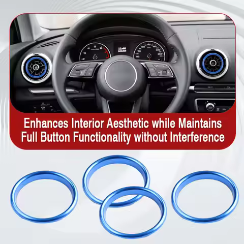 4PCS A/C Vent Ring Inner/Outer Cover Air Conditioning Outlet Trim for Audi A3 S3 RS3 Q2 Aluminum All
