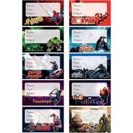 Marvel Stickers for Elementary, Middle, and Middle School Children's Books, matte material, can be w