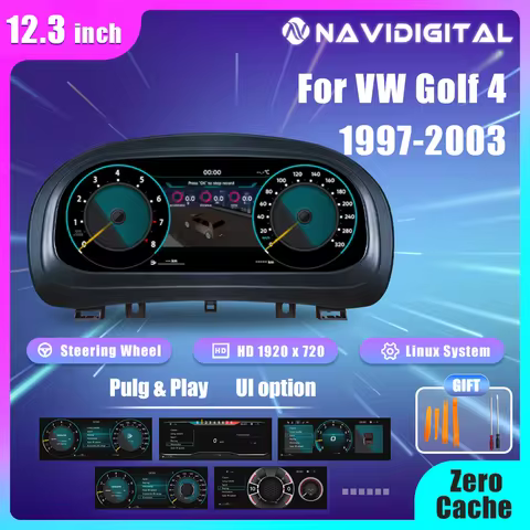 Navidigital 12.3''Lcd Digital Dashboard Cluster For VW Golf 4 Jetta MK4 Bora 1997-2005 years Virtual