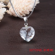 Stone Note Crystal Necklace-Classic Love-White