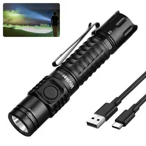 Wurkkos FC12C Tactical Torch 1600 Lumens Rechargeable LED Flashlight 18650 Battery Constant Current
