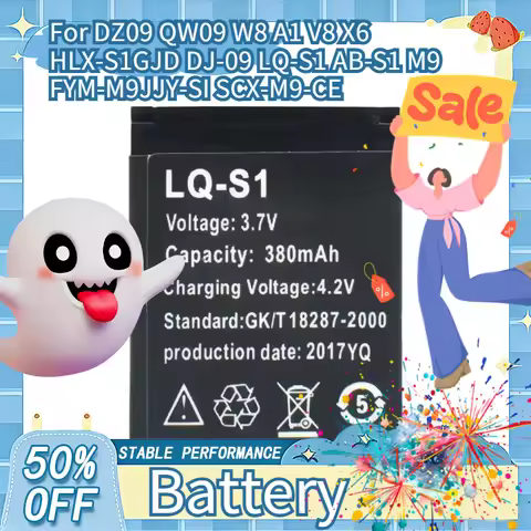 3.7V 380mAh LQ S1 W9 SmartWatch Battery Rechargeable Li-ion Battery For DZ09 Backup Bateria For KSW-