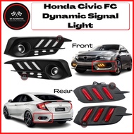 Honda Civic FC 2016 2017 2018 Fog Lamp Cover Daytime Running Light Mustang 6000K Front and Rear Bumper Dynamic Signal Li