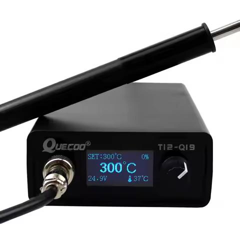 OLED T12-Q19 Soldering Station Electronic compatible AC/DC power with T12-P9 plastic handle and T12 