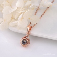 Pure Pendant Necklace Clavicle Memory Silver I Love You Pendant Cross-Border Flower Language 100 Kin