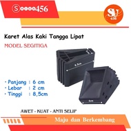 TRIANGLE RUBBER FOLDING TELESCOPIC LADDER - Anti-Slip Rubber Aluminum Folding Ladder