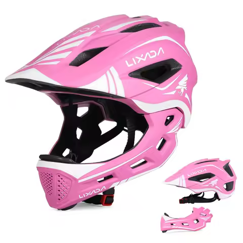 Lixada Kids 2-in-1 Detachable Full Face Helmet Children Sports Safety Bike Helmet Protective Gear Ki