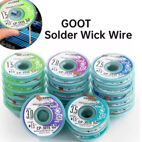 Original GOOT Soldering Wire Wick CP1515/CP2015/CP2515/CP3515 Welding Braided Wires Disassemble Elec