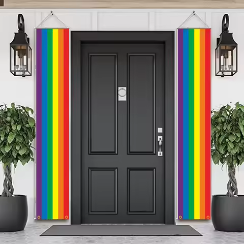 180cm Rainbow Flag Couplets LGBTQ Gay Pride Porch Hangings Outdoor Decorations Flags Lesbian Wedding