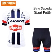 PUTIH Giant White Bicycle Jersey T-Shirt Imported Padding Pants Set