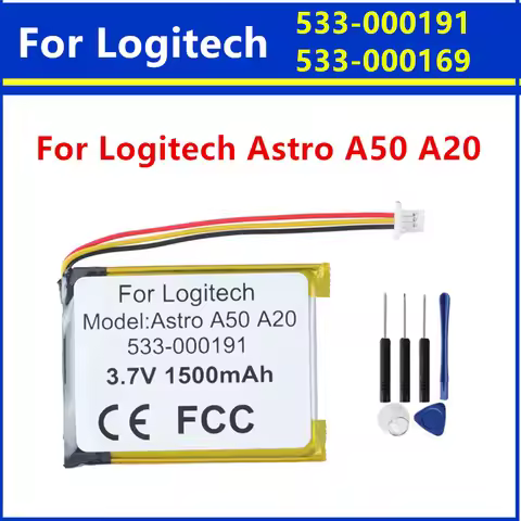 Original Replaces Upgraded 1500mAh 533-000191 533-000169 Battery For Logitech Astro A50 A20 Headset 