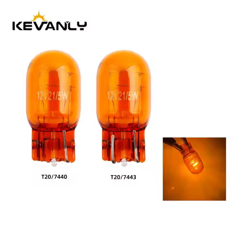 Car T20 7440 7443 21/5W Natural Amber Glass Halogen Lamps WY21W W21W Brake Bulbs Stop Light Side Lig