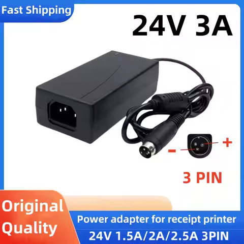 AC Adapter DC 24V 2A 2.5A 3A 3PIN 60W Power Supply For EPSON Samsung Bixolon Gprinter NCR RealPOS PO