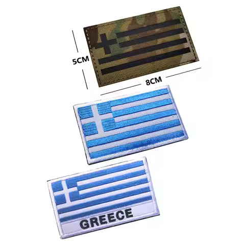 Greece Flag Embroidered Cloth IR Embroidery Badges Flag Greek Sticker Clothes Backpack Cap Patches