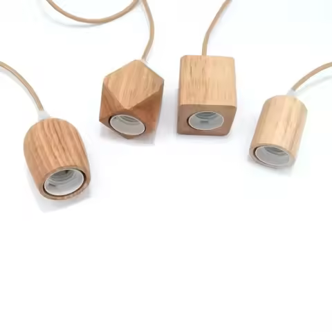 Wooden Pendant Lights Vintage Pendant Lamp E27 Home Decorative Chandelier Bedroom Restaurant Teahous
