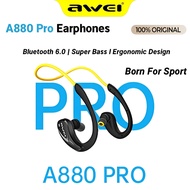 Awei A880 PRO TWS Sports Earphones Bluetooth 6.0 Deep Bass IPX4 Sweatproof With Mic