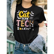Cat Scan Ct Rad Tech Halloween Costume Spider Fly Bat Spooky 38388 funny Womens Short Sleeve T shirt