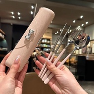 304Stainless Steel Portable Cutlery Box High-Value Student Office Worker Chopsticks Spoon Cutlery Se