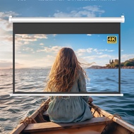 Manual Self-Locking Projection Screen Hand-Operated Lift 84inch 100inch Home Living Room Office Meet