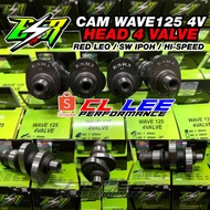 HEAD RED LEO WAVE 125 4 VALVE CAM ESR MOTOR CAMSHAFT HEAD WAVE 125 4 VALVE W125 4V WAVE125 4VALVE HEAD RED LEO CL LEE