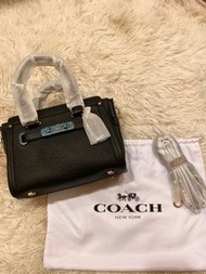 COACH女士swagger系列荔枝紋真皮斜挎手提單肩包翅膀包F36235