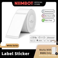NIIMBOT D101 White Sticker, Custom Waterproof Refill Paper Tape Roll for Label Printer