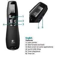 Logitech R800 Wireless Laser Pointer 2.4GHz Remote Control PPT USB Presentation Red Light