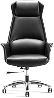 Boss Chair Office Desk Chair High Back Leather Executive Swivel Thick Padding and Ergonomic Design with Headrest and Lumbar Support for Home and Office Size:8253132cm Color:Black Brown White