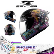 SPYDER Phoenix+ Neo Series Ace (Harley) Fullface Helmet + FREE Extra Clear Visor and Sticker Pack