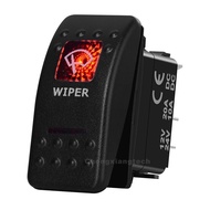 Pengelap Bot Kereta DPDT Suis Togol Goyang 3 Hala Merah Led 7 Pin Hidupkan Mati Hidupkan 12V 20A 24V