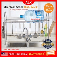 ALX 65/90cm Stainless Steel Sink Dish Rack Kitchen Rack Holder Storage Organizer M015